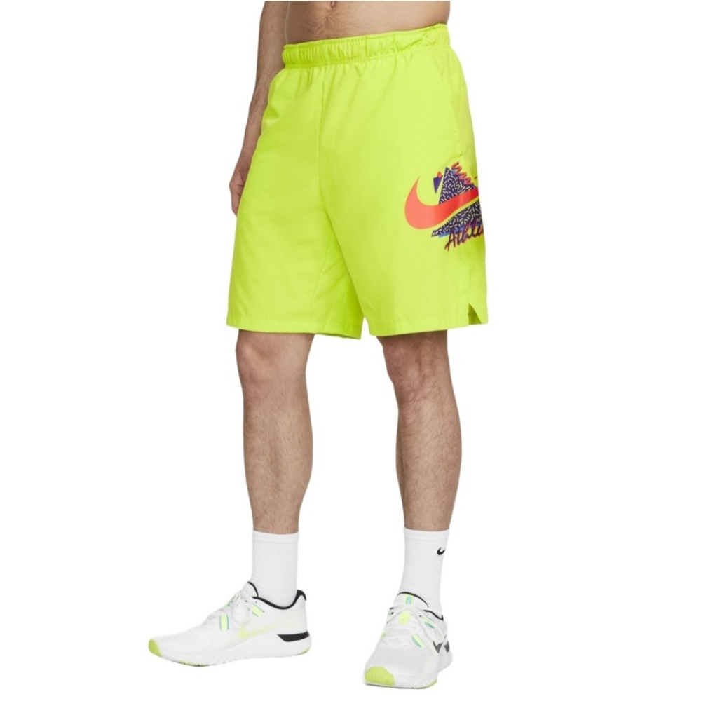 Nike Dri-FIT Flex Woven Training Shorts Lime Green Retro Mens Sz M DM6678-321